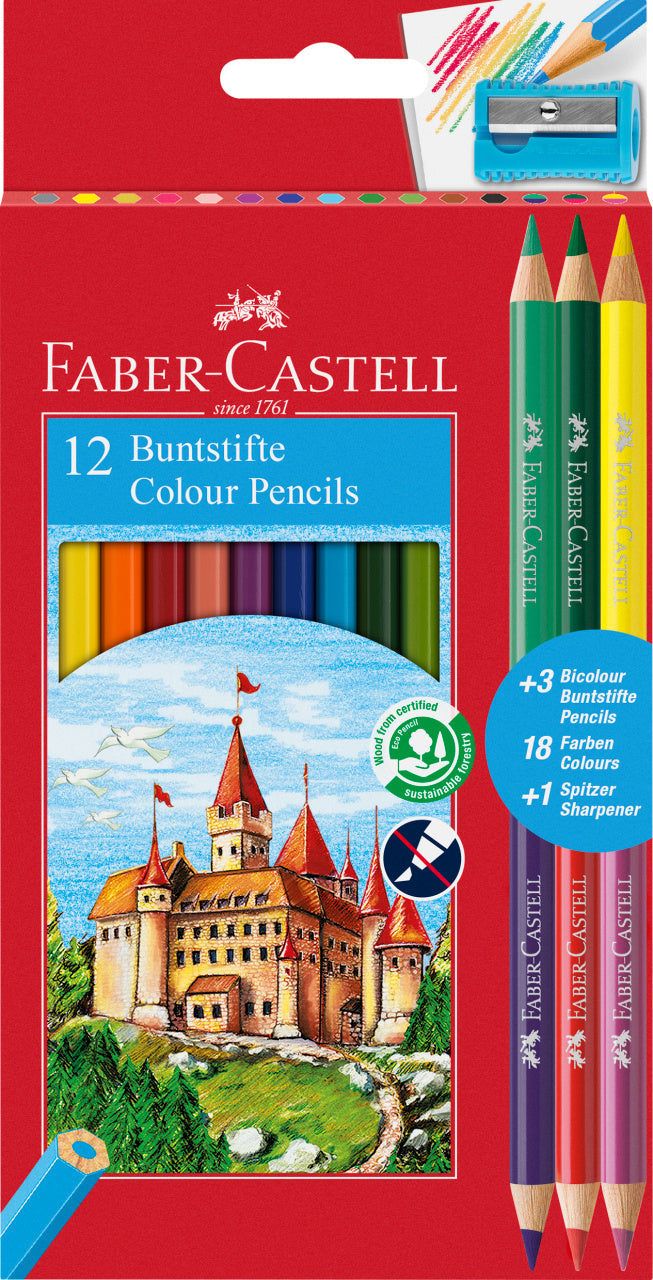 CREIOANE COLORATE 12+3 CULORI ECO FABER-CASTELL CREIOANE COLORATE 12+3 CULORI ECO FABER-CASTELL